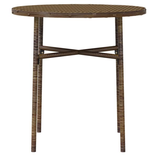vidaXL 3 Piece Garden Dining Set Poly Rattan Brown