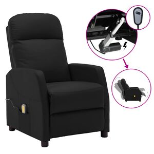vidaXL Electric Massage Chair Black Faux Leather