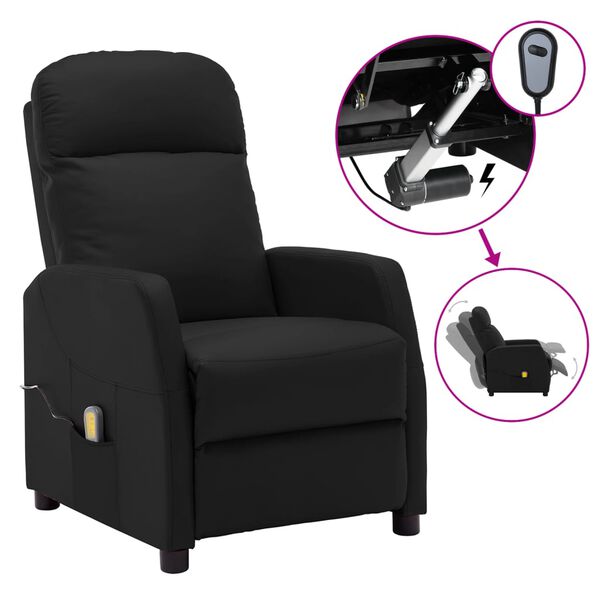 vidaXL Electric Massage Chair Black Faux Leather