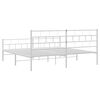 vidaXL Metal Bed Frame without Mattress with Footboard White 193x203cm