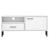 vidaXL TV Cabinet with Metal Legs White Solid Wood Pine OSLO