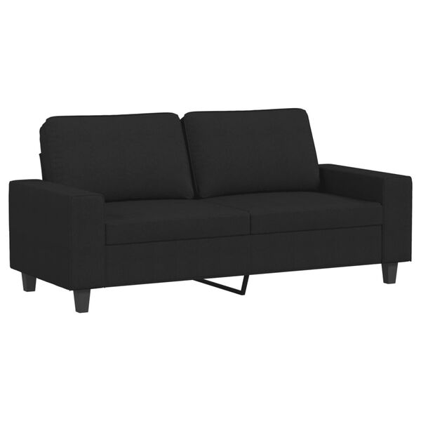 vidaXL 2 Piece Sofa Set Black Fabric