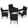 vidaXL 5 Piece Garden Dining Set with Cushions Poly Rattan Black