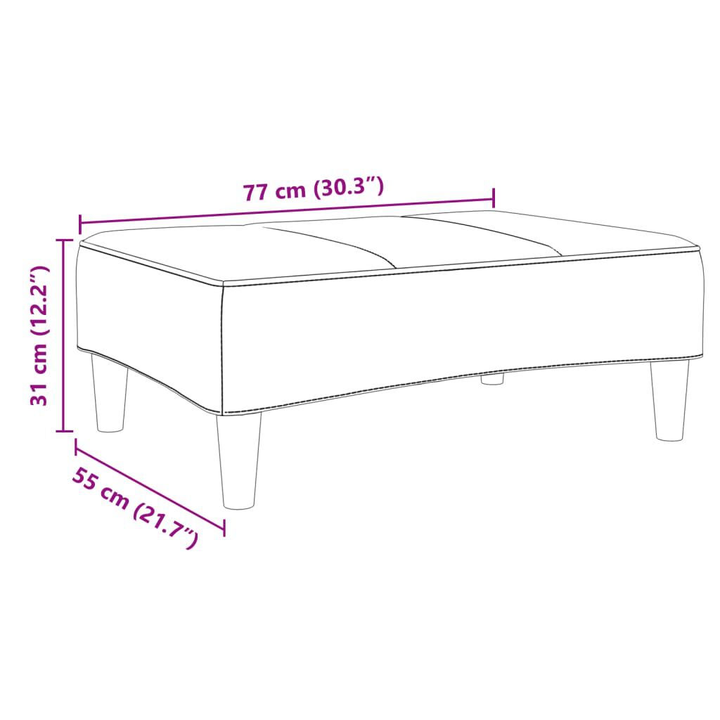 vidaXL Footstool Black 77x55x31 cm Velvet