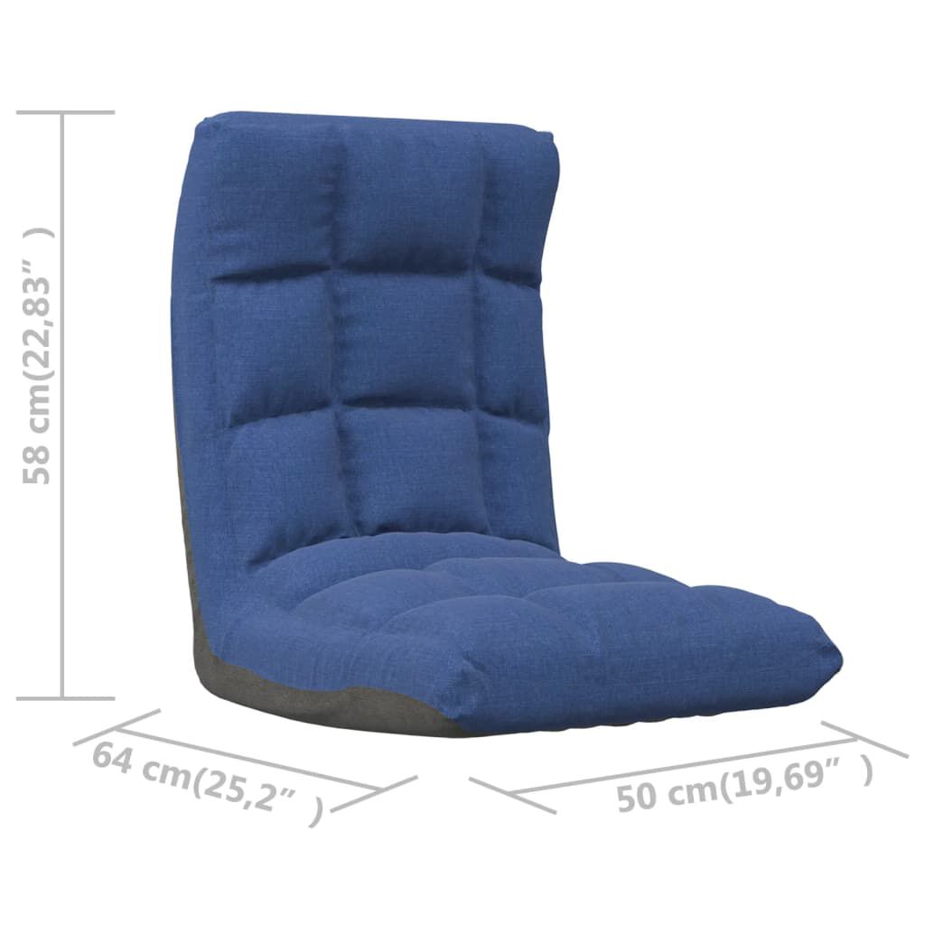 vidaXL Folding Floor Chair Blue Fabric