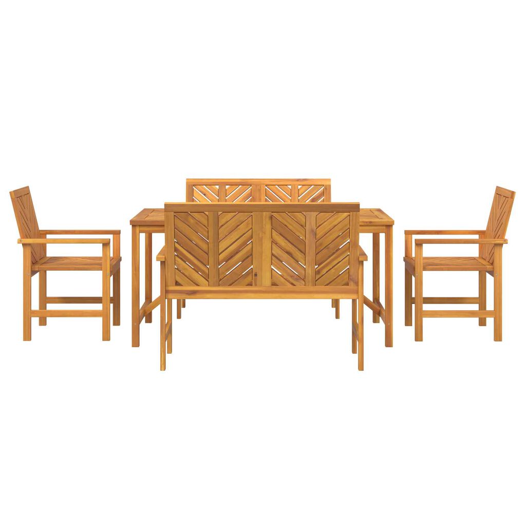 vidaXL Garden Dining Set 5 pcs Brown 150 x 90 x 74 cm