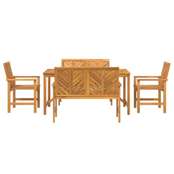 vidaXL Garden Dining Set 5 pcs Brown 150 x 90 x 74 cm