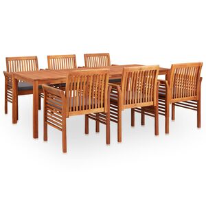 vidaXL 7 Piece Outdoor Dining Set with Cushions Solid Wood Acacia