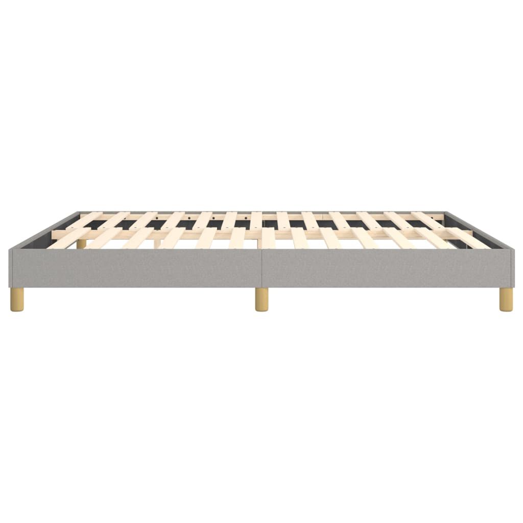 vidaXL Bed Frame without Mattress Light Grey King Fabric (US Only)