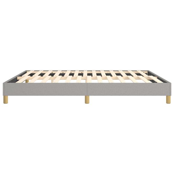 vidaXL Bed Frame without Mattress Light Grey King Fabric (US Only)