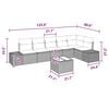 vidaXL Garden Sofa Set with Cushion 7 pcs Brown Poly Rattan