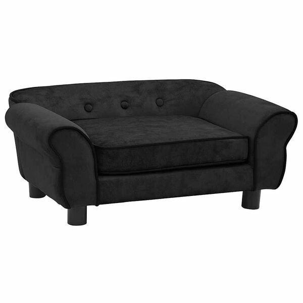 vidaXL Dog Sofa Black 72x45x30 cm Plush