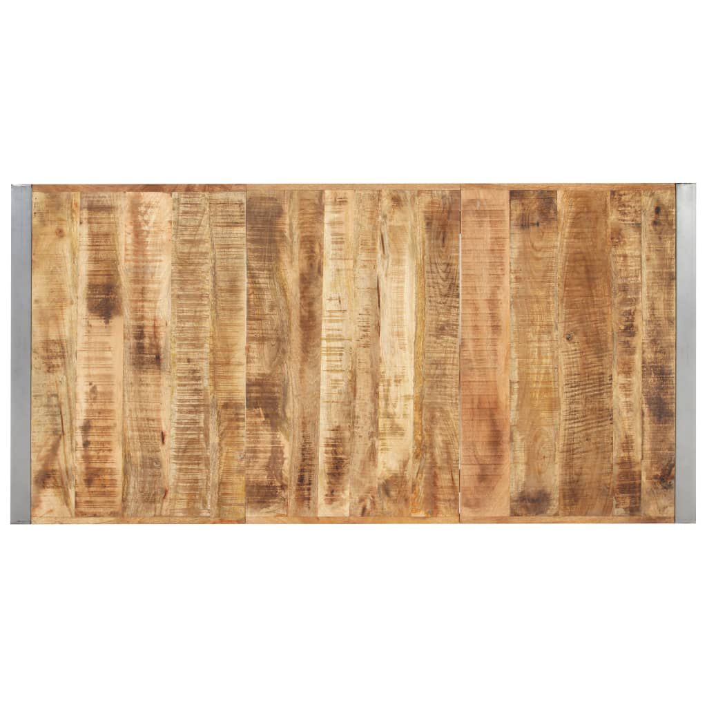 vidaXL Dining Table 160x80x75 cm Solid Rough Mango Wood