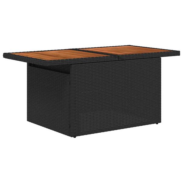 vidaXL Garden Sofa Set with Storage 5 pcs Black Poly Rattan