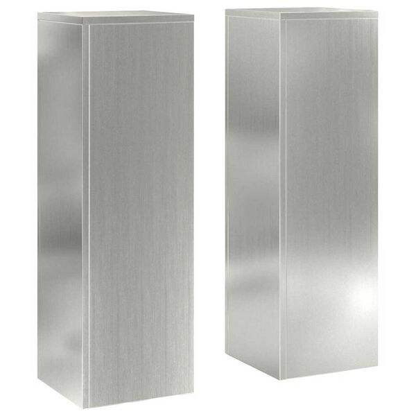 vidaXL Plant Stands 2 pcs Silver 24 x 24 x 75 cm Galvanised steel