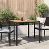 vidaXL Garden Dining Table Black 90 x 90 x 75 cm Poly rattan