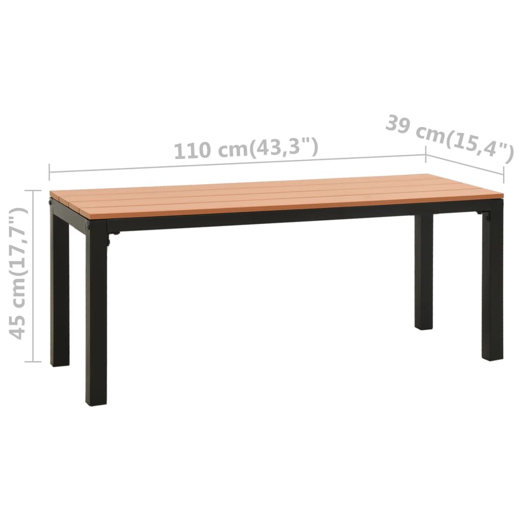vidaXL 3 Piece Garden Dining Set Steel and WPC Brown and Black