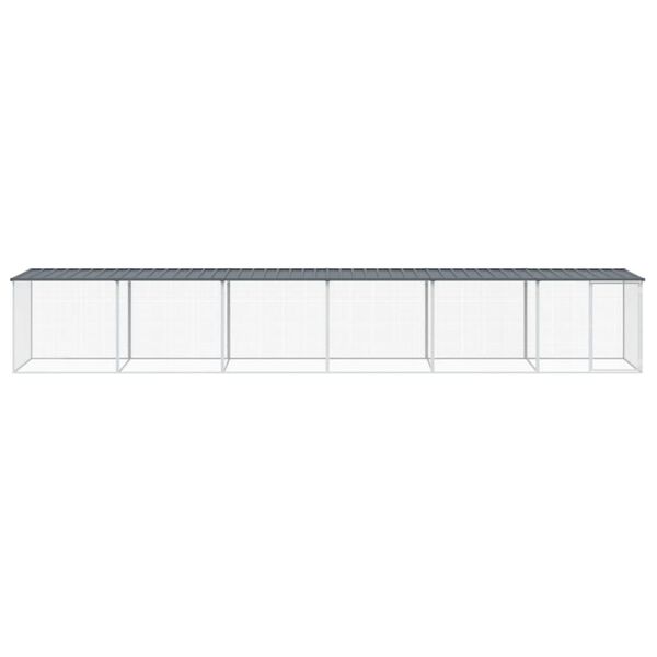 vidaXL Chicken Cage with Roof Anthracite 603x98x90 cm Galvanised Steel
