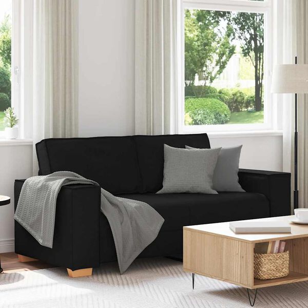 vidaXL 2-Seater Sofa Black 180x78x84 cm Fabric