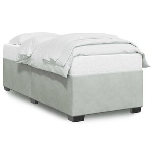 vidaXL Bed Frame without Mattress Light Grey Twin Velvet