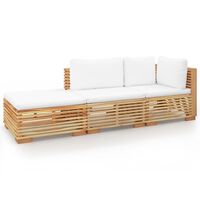 vidaXL 3 Piece Garden Lounge Set with Cushions Solid Teak Wood