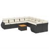 vidaXL 11 Piece Garden Sofa Set with Cushions Black Poly Rattan