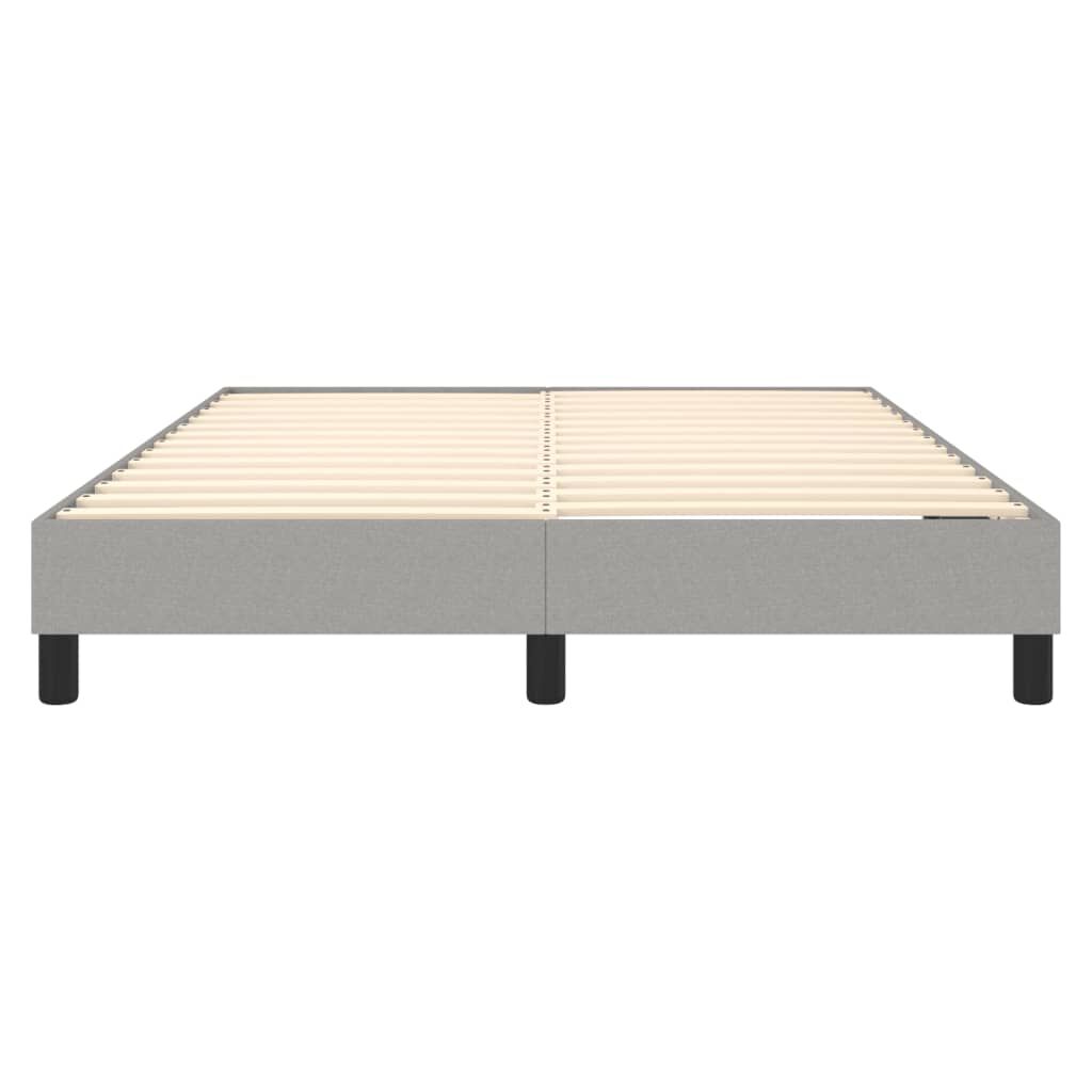 vidaXL Bed Frame without Mattress Light Grey Queen Fabric (US Only)