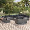 vidaXL 13 Piece Garden Lounge Set with Cushions Grey Poly Rattan