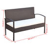 vidaXL 4 Piece Garden Lounge Set with Cushions Poly Rattan Brown