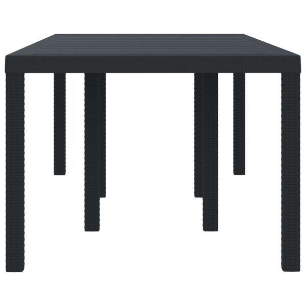 vidaXL Garden Dining Table Anthracite 200 x 100 x 73 cm Poly Rattan
