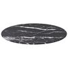 vidaXL Table Top Black &Oslash;50x0.8 cm Tempered Glass with Marble Design