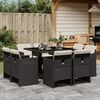 vidaXL 13 Piece Garden Dining Set with Cushions Beige Poly Rattan