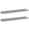 vidaXL Picture Frame Ledge Shelves 2 pcs Grey 60x9x3 cm MDF
