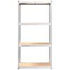 vidaXL 4-Layer Shelves 2 pcs Silver Steel&Engineered Wood