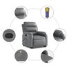 vidaXL Stand up Massage Recliner Chair Grey Faux Leather