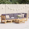 vidaXL 4 Piece Garden Lounge Set with Cushions Solid Wood Acacia