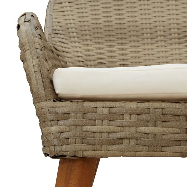 vidaXL Garden Chairs with Cushions 2 pcs Beige Poly Rattan