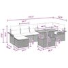 vidaXL Garden Sofa Set Height-Adjustable 8 pcs Black Poly Rattan