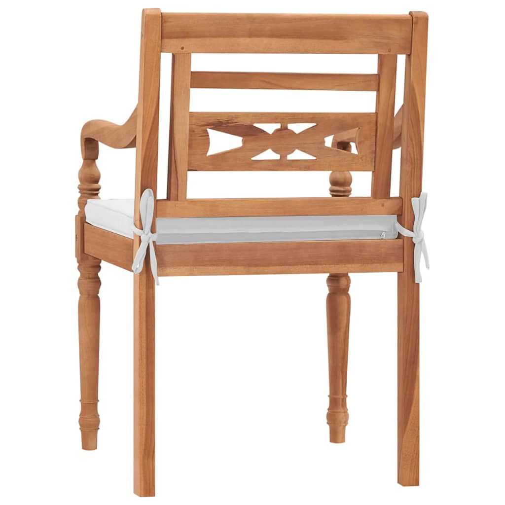 vidaXL Batavia Chairs 2 pcs with Cushions Solid Teak Wood