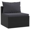 vidaXL 9 Piece Garden Lounge Set with Cushions Poly Rattan Black
