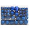 vidaXL 111 Piece Christmas Bauble Set Blue Polystyrene