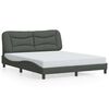 vidaXL Bed Frame without Mattress "Hvar" Dark Grey 152x203 cm Queen Fabric