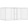 vidaXL Dog Cage Silver 400 x 200 x 256 cm Galvanised Steel