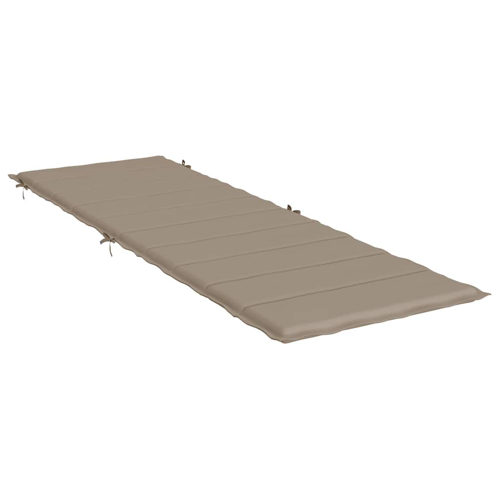 vidaXL Sun Lounger Cushion Taupe 186x58x4cm Oxford Fabric