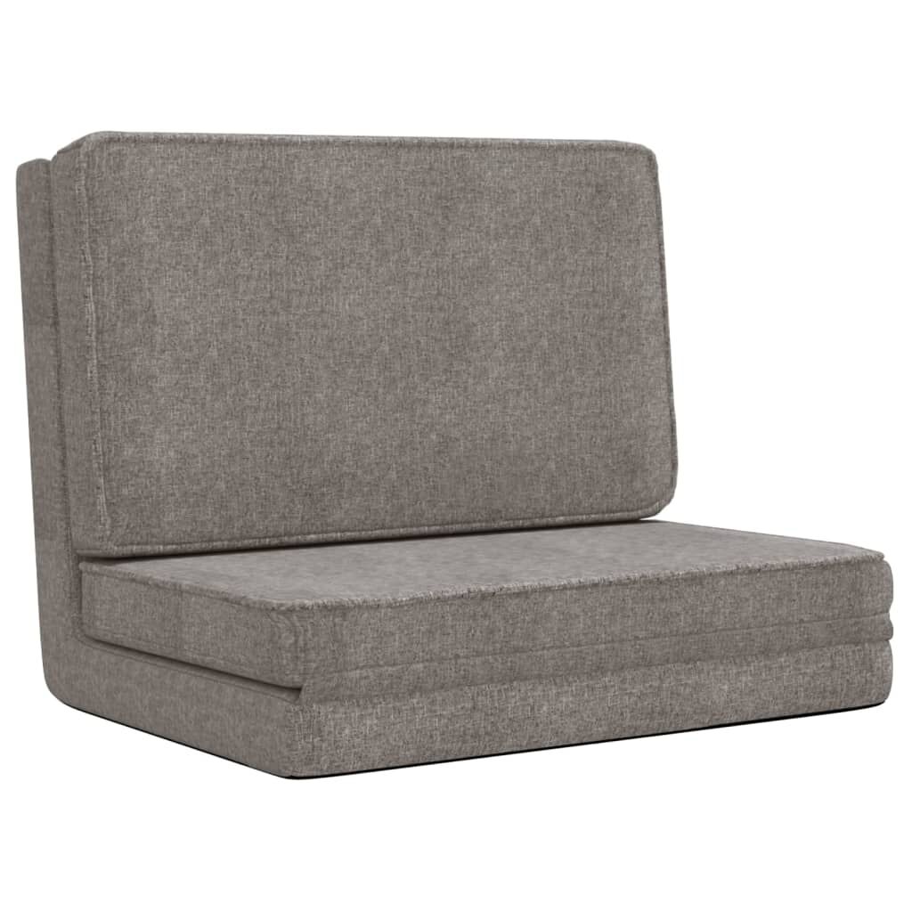vidaXL Folding Floor Chair Light Grey Fabric