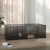vidaXL Small Animal Cage Black 144x74x46.5 cm PP and Steel