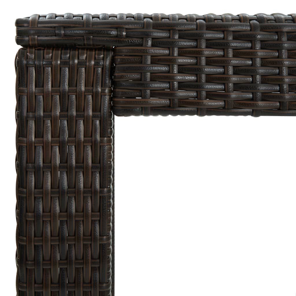 vidaXL 3 Piece Garden Bar Set with Cushions Poly Rattan Brown