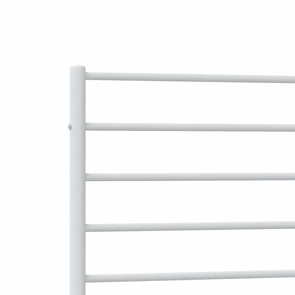 vidaXL Metal Bed Frame without Mattress with Footboard White 100x200cm
