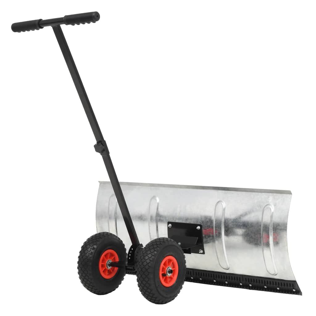 vidaXL Manual Snowplough with Wheels 100x44 cm