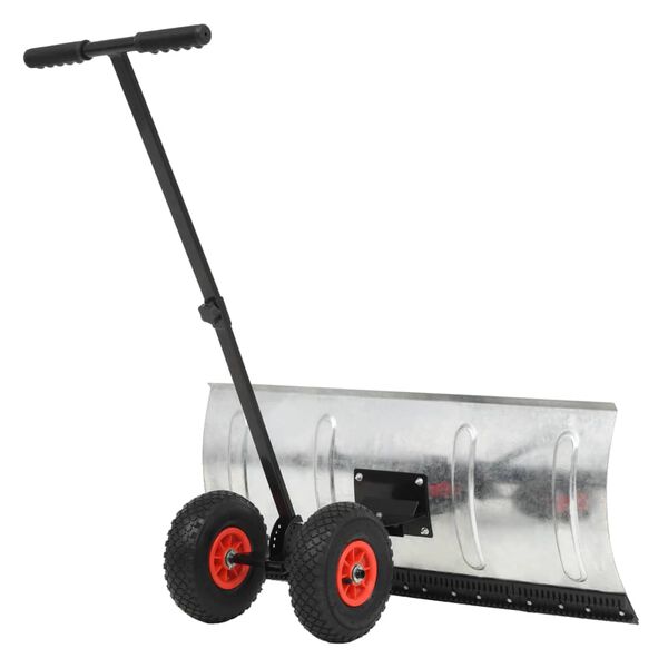 vidaXL Manual Snowplough with Wheels 100x44 cm